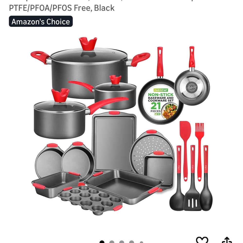 Nutrichef 21-Piece Non-Stick Cookware Set